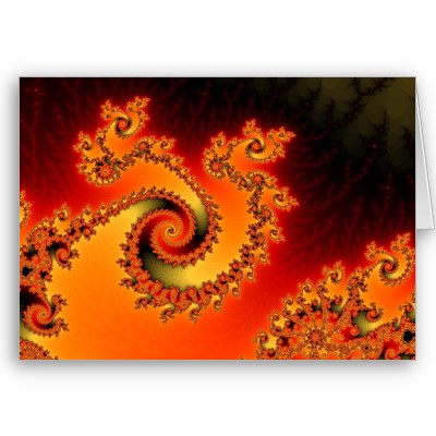 Flame Triple Twirl Greetings Card