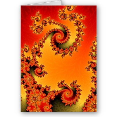 Flaming Hot Double Spiral Greetings Card