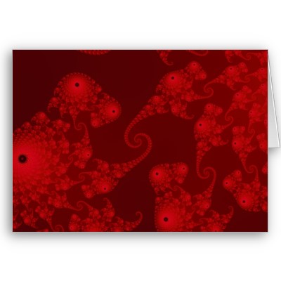 Deep Red Seahorse Herd Greetings Card