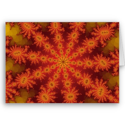 Red Orange Decasteer Greetings Card