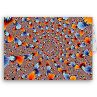 Red and Blue Flames Greetings Card