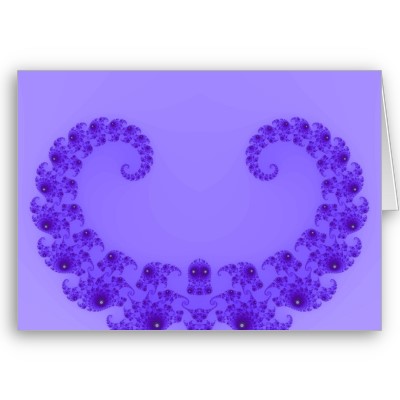 Blue Purple Heart Greetings Card