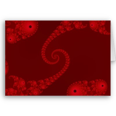 Deep Red Double Spiral Greetings Card
