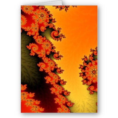 Flaming Lines Greetings Card