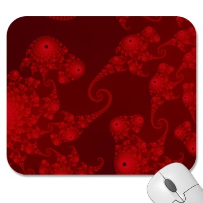 Deep Red Seahorse Herd Mousepad