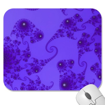 Blue Purple Seahorse Herd Mousepad