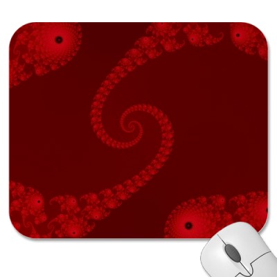 Deep Red Double Spiral Mousepad