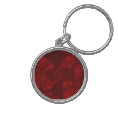 Deep Red Seahorse Herd Keychain