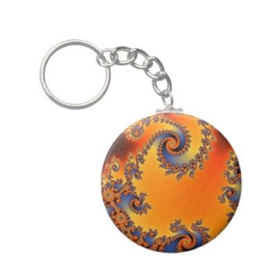Quenched Double Spiral Keychain