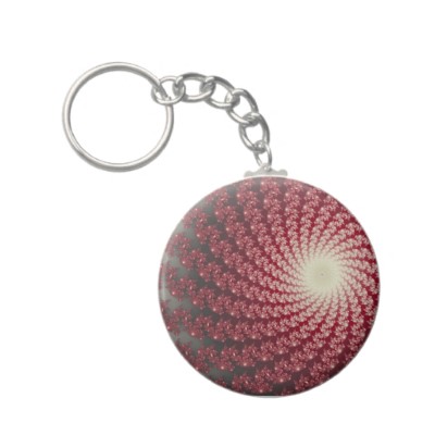 Smooth Red Whirlpool 2 Keychain