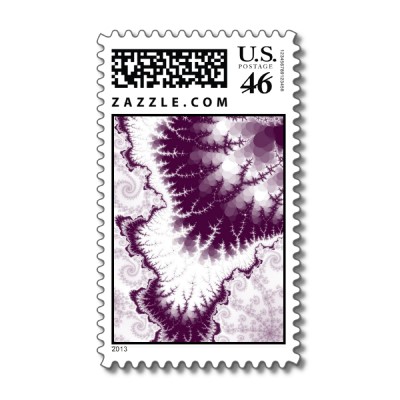 Plum Feathered Star Postage Stamp