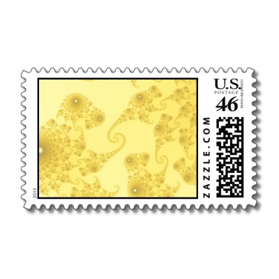 Yellow Gold Seahorse Herd Postage Stamp