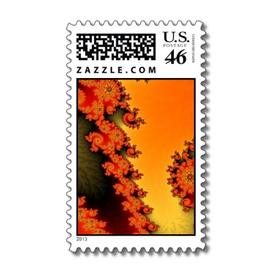 Flaming Lines Postage Stamp