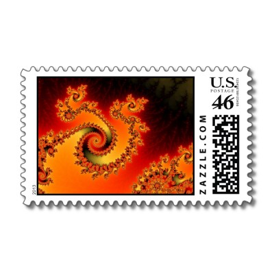 Flame Triple Twirl Postage Stamp