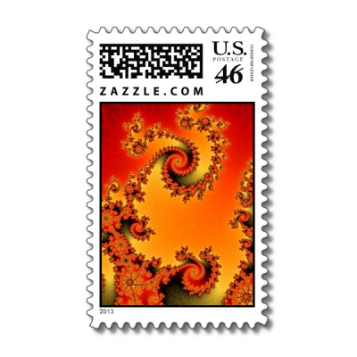 Flaming Hot Double Spiral Postage Stamp