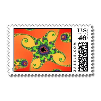 Rainbow Octopuses Postage Stamp