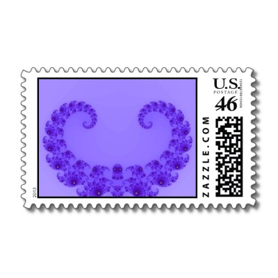 Blue Purple Heart Postage Stamp