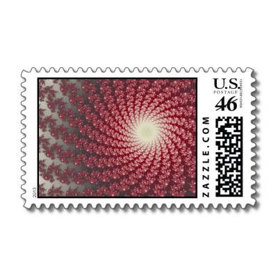 Smooth Red Whirlpool 2 Postage Stamp