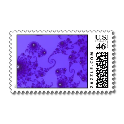 Blue Purple Seahorse Herd Postage Stamp