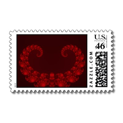 Deep Red Heart Postage Stamp
