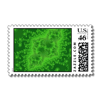 Electric Green Jellyfish Postage Stamp