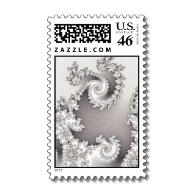 Silver Double Spiral Postage Stamp