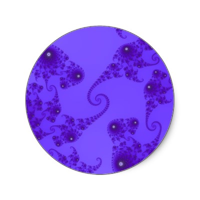 Blue Purple Seahorse Herd Sticker