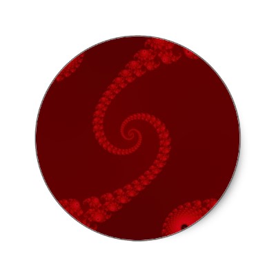 Deep Red Double Spiral Sticker