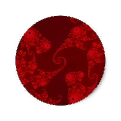 Deep Red Seahorse Herd Sticker