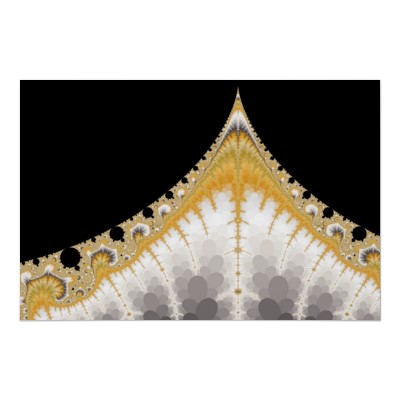 Silver and Gold Volcano Poster