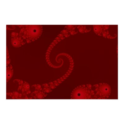 Deep Red Double Spiral Poster