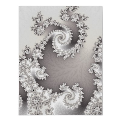 Silver Double Spiral Poster