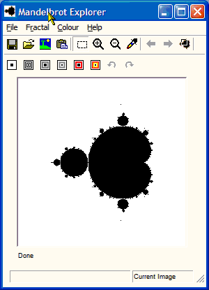 The Main Window of Mandelbrot Explorer